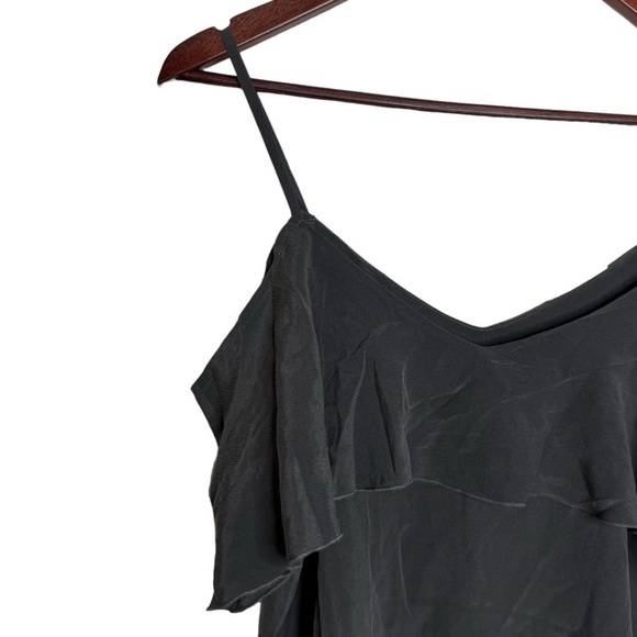 Chaser Faded Black Off The Shoulder Ruffle Detail Faded Black Retro Top Medium M - Picture 7 of 16